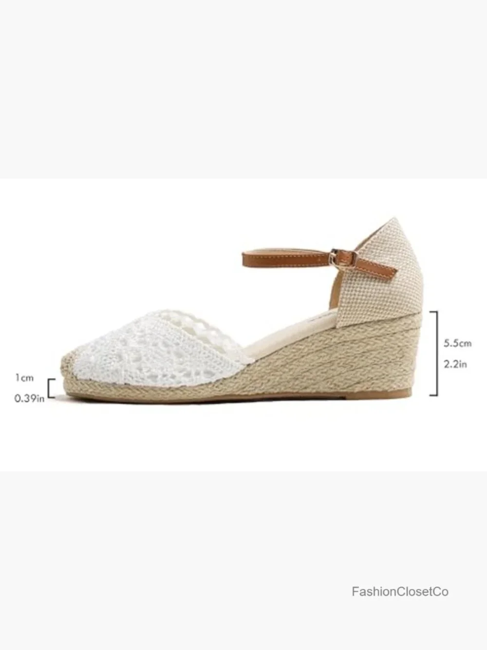 Close Toe Espadrilles Mid Heel Wedge Spring Summer Tropical Dress Shoes